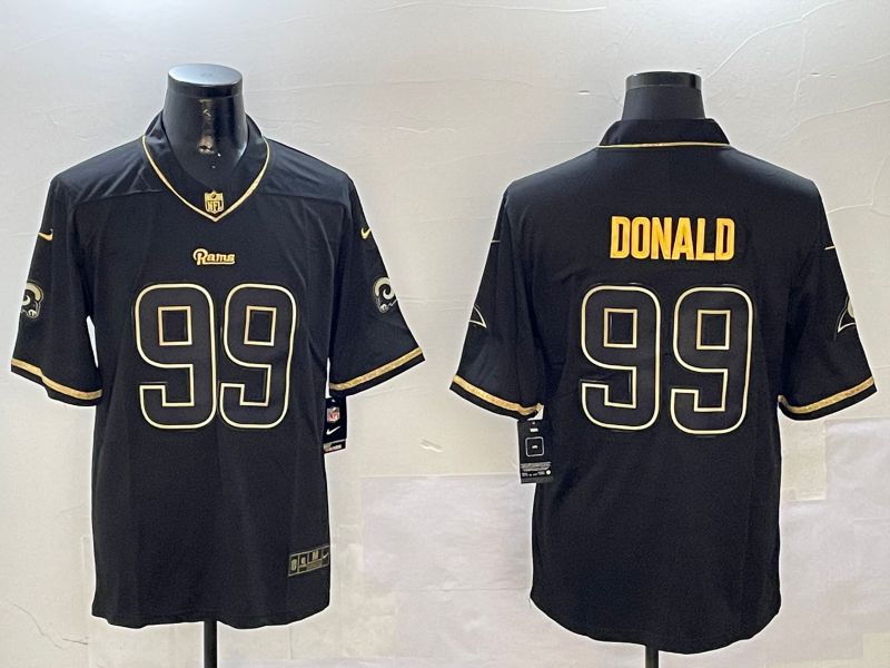 Men Los Angeles Rams #99 Donald Black Gold Throwback 2024 Nike Limited NFL Jersey style 1->los angeles rams->NFL Jersey